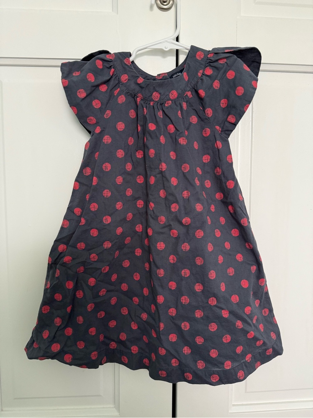 GAP Gray Dress with Pink Polka Dots